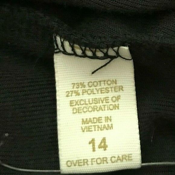 Limited Too Black Velvet Hoodie w Rhinestones Zipper Sweatshirt Pockets Size Y14 - Picture 8 of 8